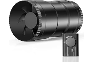 4 Inch Inline Duct Fan with Upgrade Controller - 130 CFM Airflow with 6W Ultra-Low Power and Low Noise