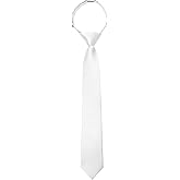JEMYGINS Solid Color Boys Tie Pre-tied Adjustable Kids Necktie for Age 8-12 Wedding School Graduation