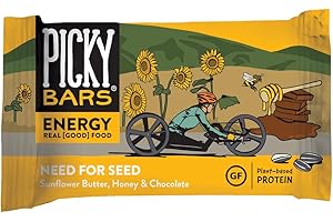 Picky Bars Real Food Energy Bars, Plant Based Protein, All-Natural, Gluten Free, Non-GMO, Non-Dairy, Need For Seed, Pack of 10