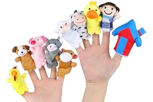 RIY 10Pcs Story Time Finger Puppets - Old Macdonald Had A Farm Educational Puppets Easter Basket Stuffers