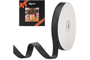 LIUYAXI 5/8" X 50 Yards Solid Black Grosgrain Ribbon, Perfect for Crafts, Wedding Decor, DIY Hair Accessories, Sewing, Gift Package Wrapping and More