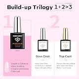Modelones Pink Builder Gel with Base & Top Coat Set 3Pcs No Wipe Top Coat view 6