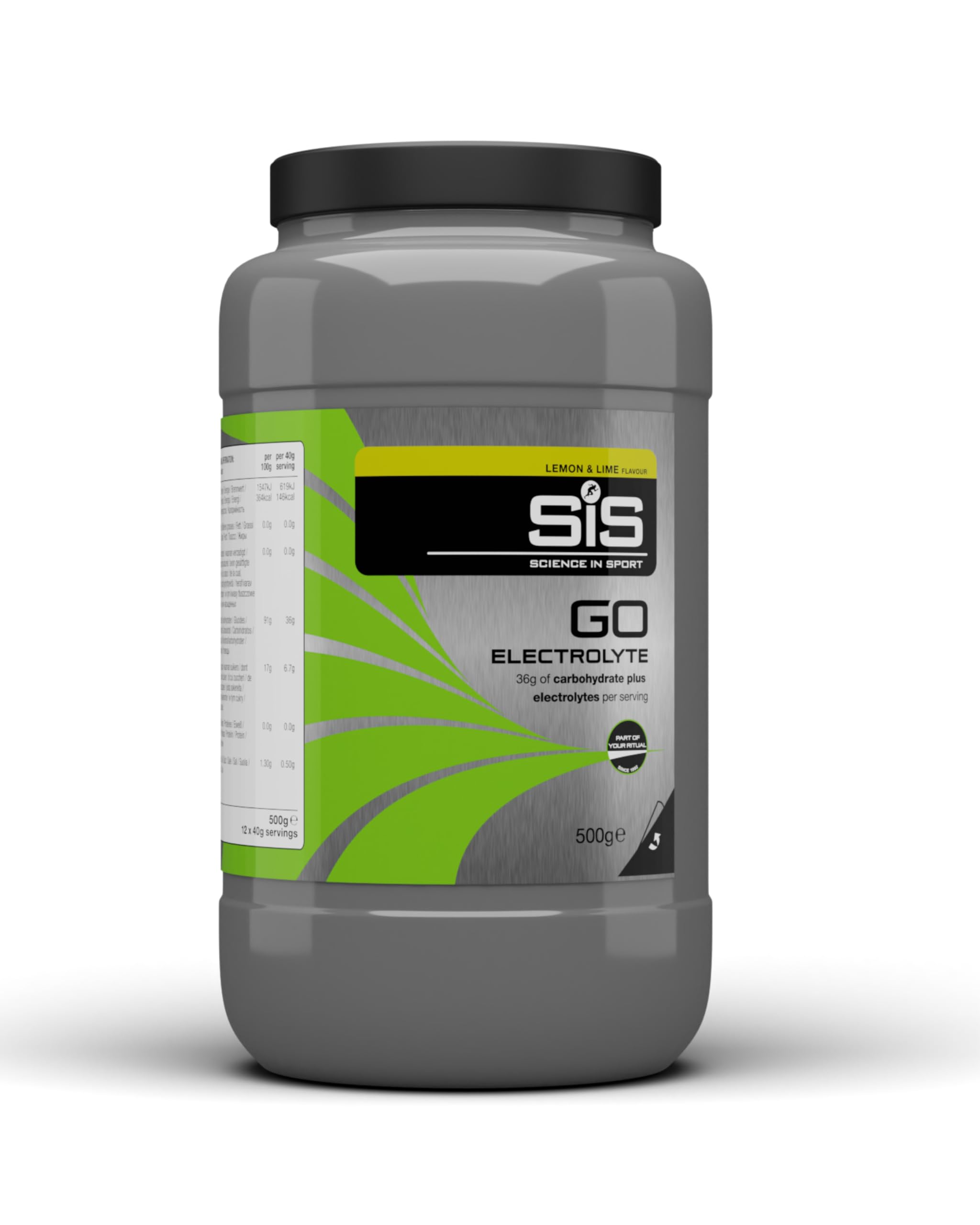 Science In Sport GO Electrolyte Powder Energy Drinks, High Carbohydrates and Sodium, Lemon and Lime Flavour, 12 Servings Per 500 g