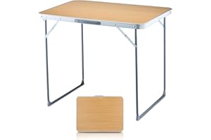 FUNDANGO Small Folding Table, Portable Lightweight Picnic Foldable Card Tables with Carry Handle for Outdoor Hiking BBQ Beach Backyard