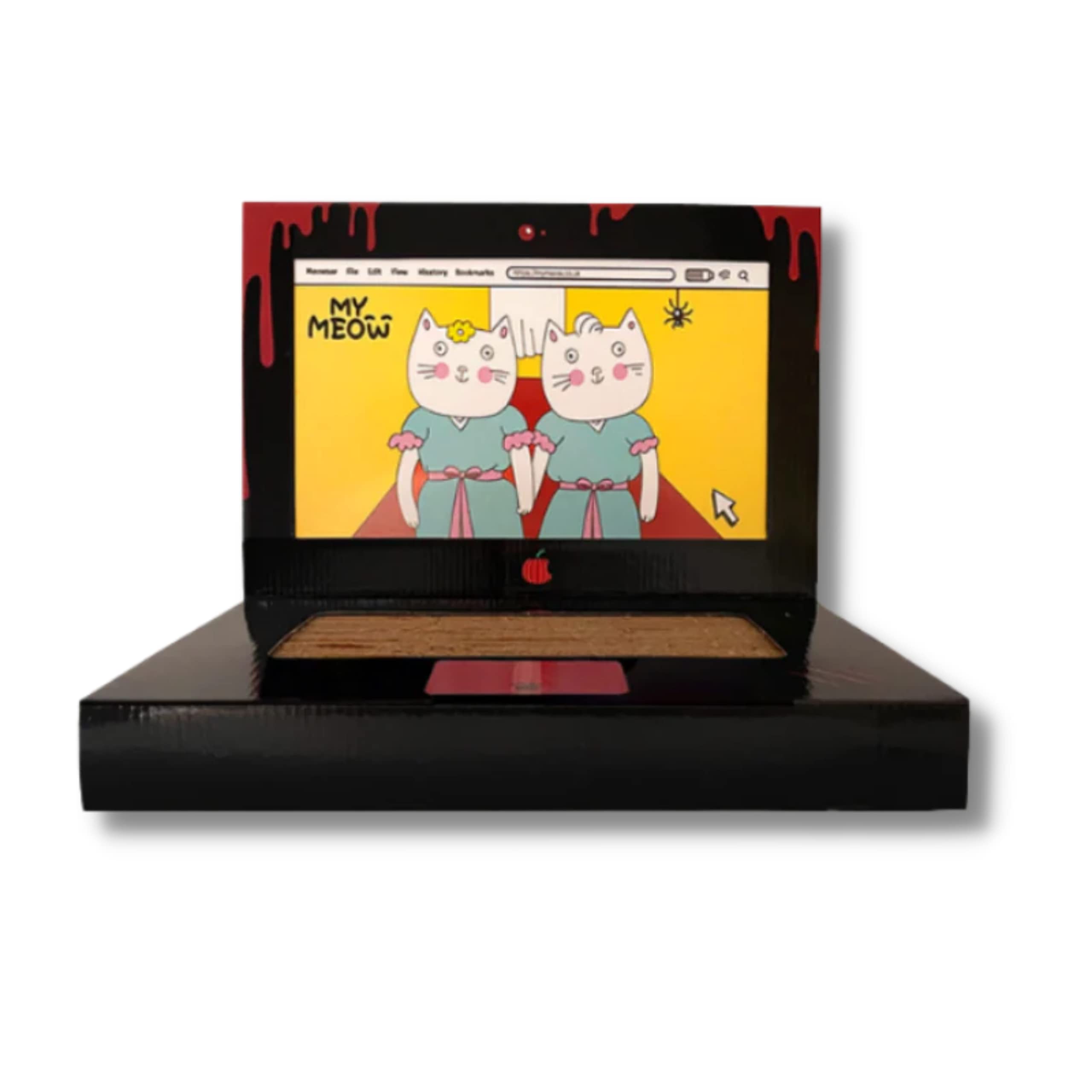 MyMeow Catputer Cat Scratcher - Recyclable Cardboard Scratching Pad for Cats, Interactive Toy for Healthy Claws and Paws, Stylish Home Decor and Stress Relief