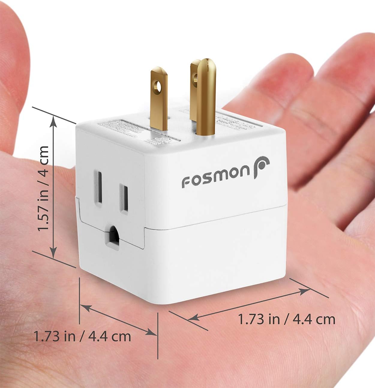 3 Outlet Wall Adapter Tap (3 Pack), Fosmon 3-Prong Portable Travel Mini Plug Grounded Indoor AC Outlet, ETL Listed - White: Home Audio & Theater