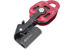 ALOMEJOR 25KN Climbing Pulley Outdoor Rope Pulleys 7075 Aviation Aluminum Heavy Duty Rock Pulleys of Single Swivel Climbing/Aloft Work/Rescue/Rappelling/Etc