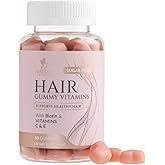 Hair Vitamins Gummies - Sugar Free Hair Growth Support Gummy with Biotin 5000 mcg, Vitamin A, B12, C, D, E, Folic Acid - Supports Strong Beautiful Hair and Nails, Vegetarian Friendly - 60 Gummies