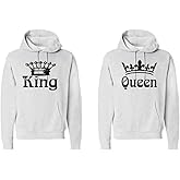 Fasciino Matching King & Queen Hoodie Set for Couples – His & Hers Unisex Pullover Sweatshirts His & Hers Romantic Gift