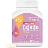 21st Century Gelatin 600mg Capsules for Hair, Skin &amp; Nails, 100 Count | Gelatin 600 mg, A Natural Collagen Building Block That Helps Support Healthy Hair, Skin, Nails &amp; Cartilage