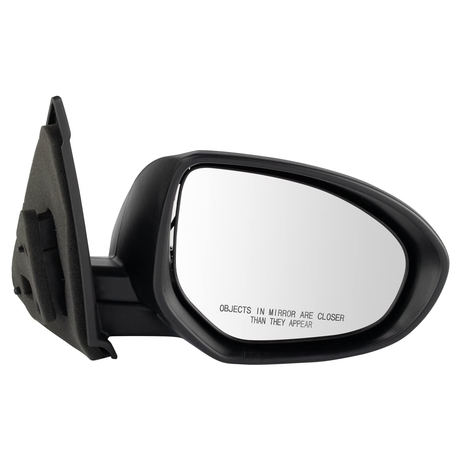 TRQ Passenger Side Power Mirror Paint to Match Smooth Black Manual Fold Compatible with 2010-2013 Mazda 3 MA1321162 Image
