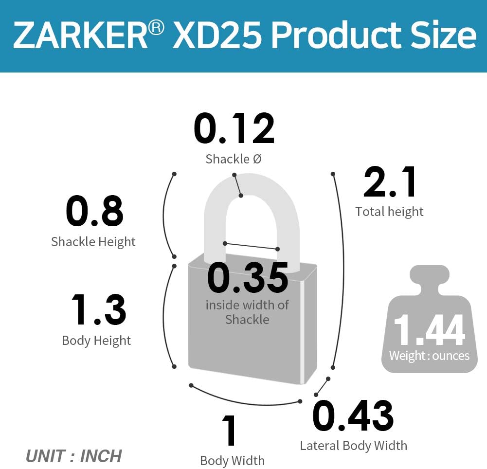[ZARKER XD25] Padlock- 3 Digit Combination Lock - Small Mini Padlock - Travel Lock, Backpack Lock, Cabinet lockers, Laptop Bag - Easy to Set Your Own Combo - 1 Pack(Emerald) - - 