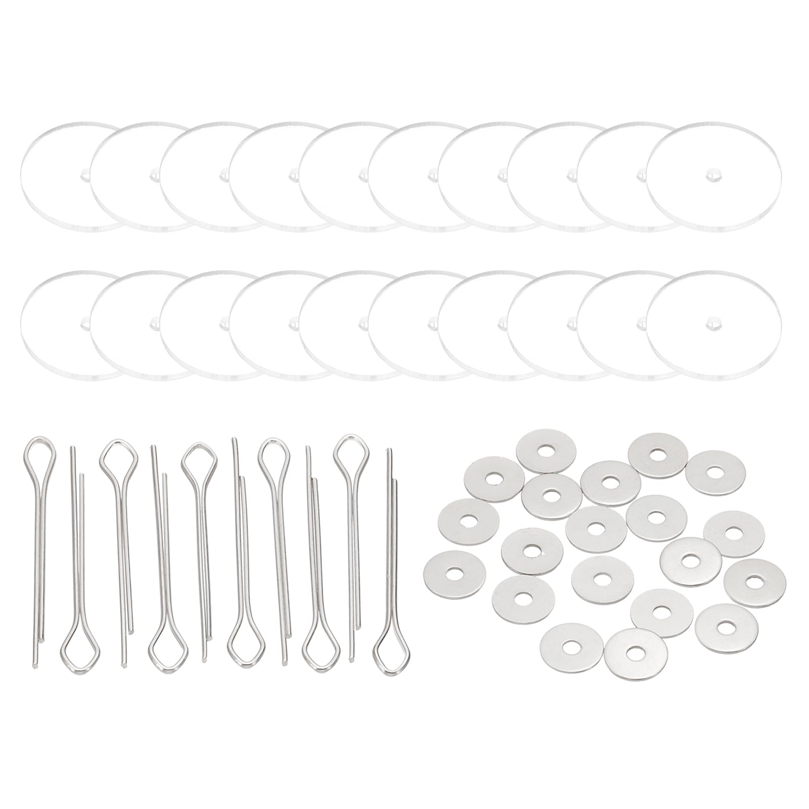 PATIKIL 24mm Doll Joints, 10 Set Removable Cotter Pin Joints Connector and Acrylic Tray for Bear Limbs Making Head Joints DIY Crafts Accessories