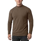 Zengjo Mens Mock Turtleneck Long Sleeve Shirts Thermal Baselayer Lightweight Athletic-Fit Undershirt for Cold Weather Sports