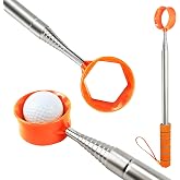 Aleybloodes Golf Ball Retriever - 9ft Steel Shaft, Non-Slip Grip | Telescopic golf ball retriever &amp; ball retriever tool golf. Thickened PC head for easy pickup. Dual-sided cup design