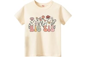 Sineeko Big Sister Shirt for Toddler Baby Girl Outfits Big Sis Announcement T-Shirt Gifts