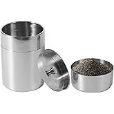 YIHAOSSING Tea Canister, 400ml Stainless Steel Tea Tin Canister with Airtight Double Lids, Kitchen Cup for Tea Coffee Sugar Seasoning Storage
