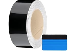 Upromax Black Gloss Vinyl Wrap Film Roll Kit Out Chrome Delete Wrap 2080 Series (Gloss Black, 2 Inches x 25 FT)