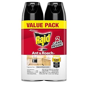 Raid Ant & Roach Killer, Fragrance Free, 17.5 oz, 2 ct