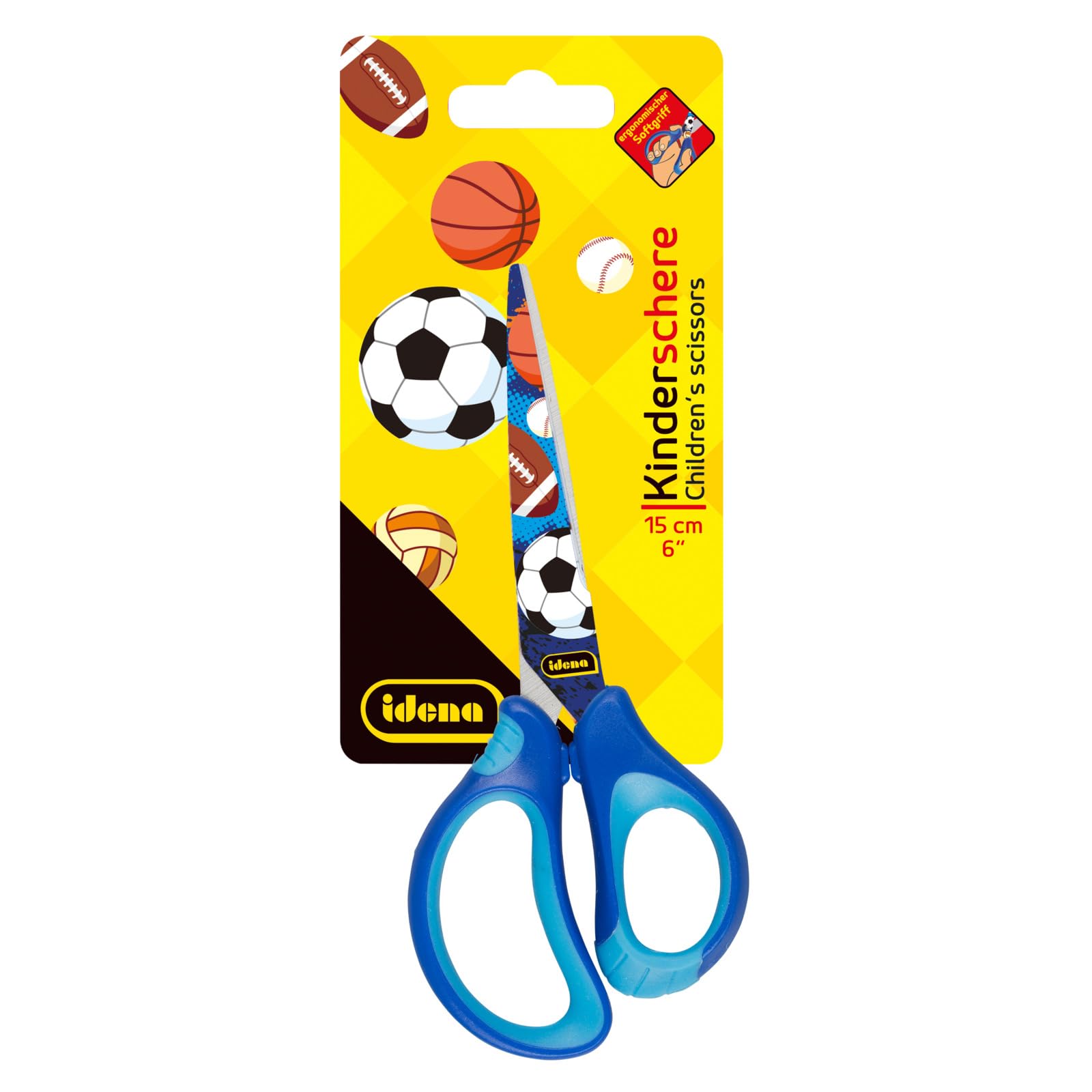 Idena 14028 Soft Scissors with Balls Motif Blue