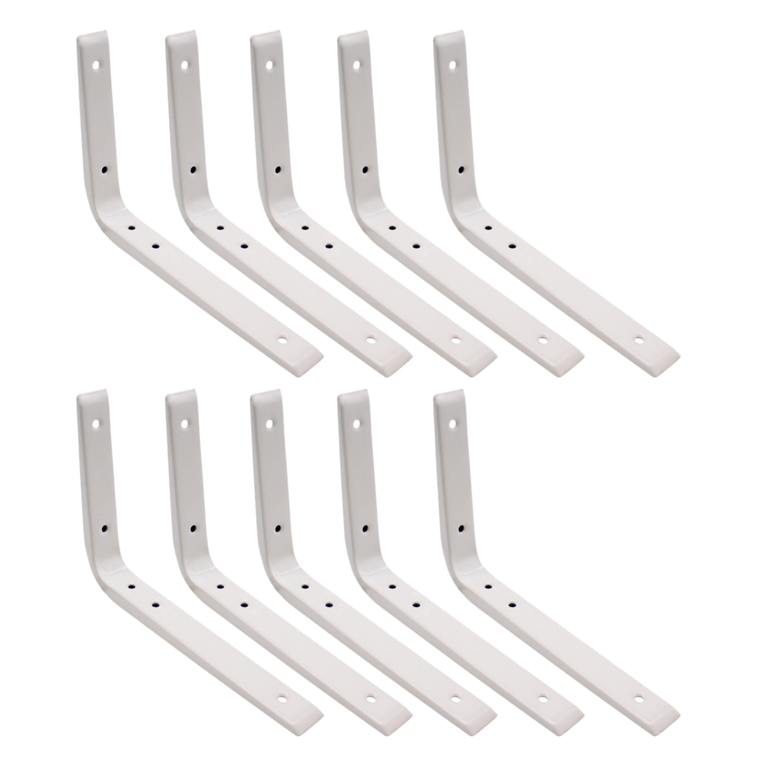 Strong Shelf Bracket Reinforced 200x150mm White Pack of 10 EAI Brand