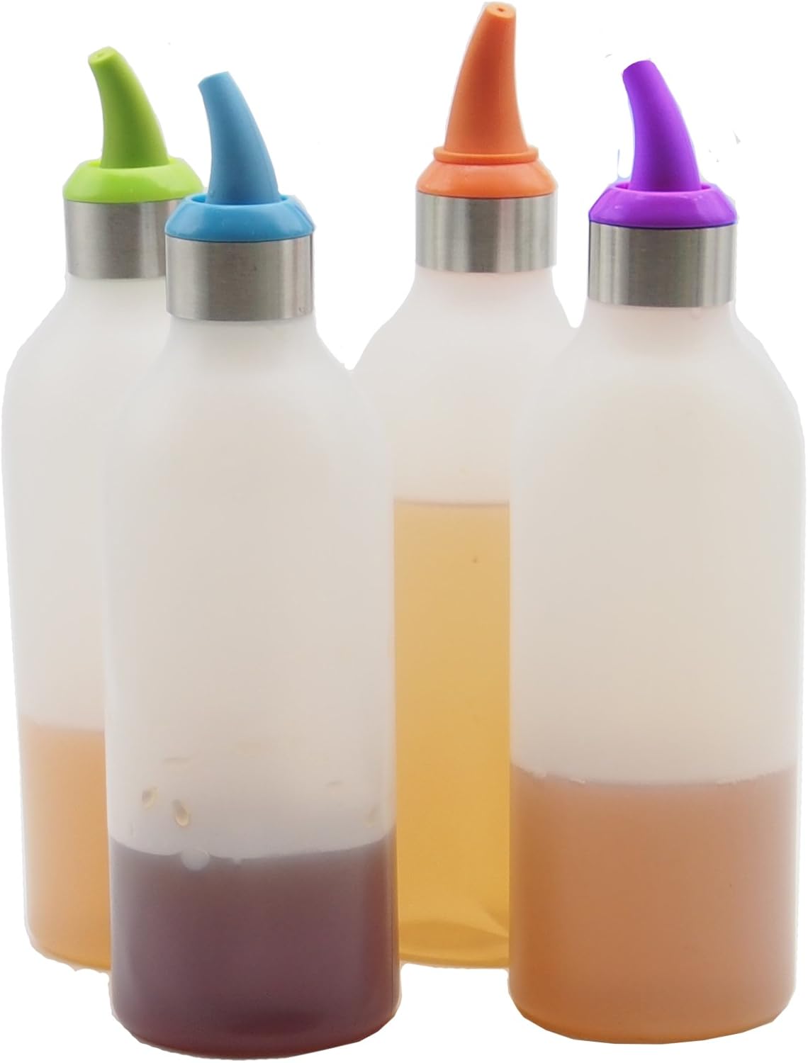 16oz Plastic Squirt Bottles with Cap for Sauce Package of 2
