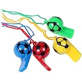 Bohue Football Whistles Colored Plastic Whistle Referee Whistle World Cup Toy Soccer Party Supplies For Kids (50