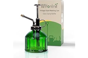 Whonline Glass Spray Bottle, Plant Sprayer Mister with Vintage Bronze Plastic Spout, Plant Misters for Inside, Suitable for Cleaning, Garden, Plants, Dark Green