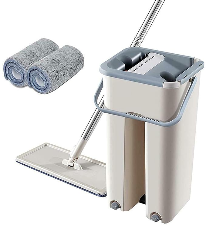 Floor Mop and Bucket Sets Flat Mop for Home Cleaning 360° Flexible