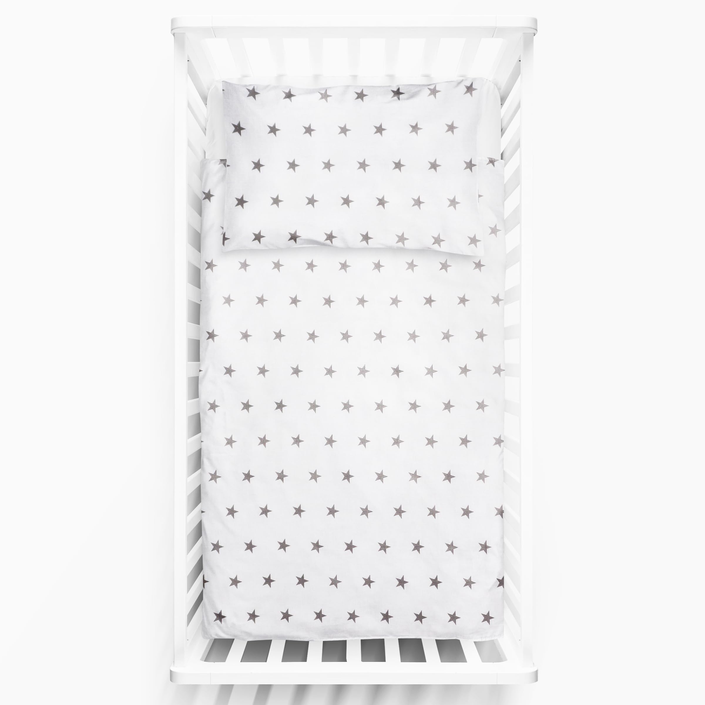 Baby Comfort 2 Piece Bedding Set 135x100 cm Duvet Cover & Pillowcase for Toddler Cot Bed 12M+ (Big Stars)