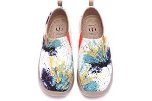 UIN Women's Artistic Slip-On Shoes Vibrant Floral Casual Loafers Lightweight Comfortable Travel Footwear