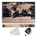 Best Scratch Off World Map Poster for Travelers and Kids, Includes Scratch Tool, Memory Stickers and Bonus eBook,Travel Map with Country Flags, Unique Wall Poster, Large