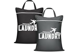 2 Pcs Large Travel Laundry Bag Washable Waterproof Wet Bag Dirty Clothes Bag Swimsuit Workout Bag for Gym Clothes Laundry Wet