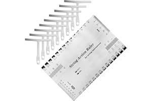 CANUMER Guitar String Action Gauge Ruler Tool - 9 Understring Radius Gauge and 1 Stainless Steel String Action Gauge Ruler Measuring Tool, Guitar Tools for Guitar Bass Setup Repair Tools
