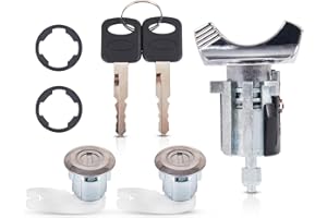 AUTOBABA Ignition Switch Lock Cylinder & 2 Pcs Door Lock Cylinder with Keys Compatible with 1992-1995 Ford Bronco F150 F250 F350 E150 E250 E350 Ranger Replaces# C-42-150 DP-42-122 F3UZ1522050D