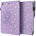 UrbanDrama iPad Mini Case, iPad Mini 2 Case, iPad Mini 3 Case Glitter Sparkly Slim Fit Folio Stand PU Leather Case with Auto Wake, Sleep Feature Luxury Smart Cover Compatible iPad Mini 1, 2, 3, Purple