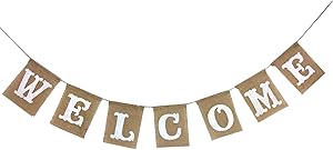 KatchOn Welcome Banner Sign, Real Burlap – No DIY Required | Great for Back to School, Wedding, Bridal Shower, Baby Shower Decorations, Classroom, Homecoming, Reunion | Home Welcome Party | Large