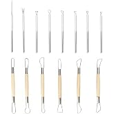 14 PCS Clay Pottery Sculpting Tools Set, Pottery Trimming Tools,Carving Art Polymer Clay Tools,with Needle Detail Tool and Feather Wire Texture for Ceramic Wax Carving