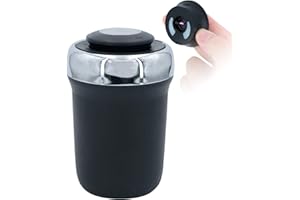 StoreBao Car Ashtray with Lighter and Colorful Breathing Light LED, Lid opens automatically, Detachable and Portable (Silver)