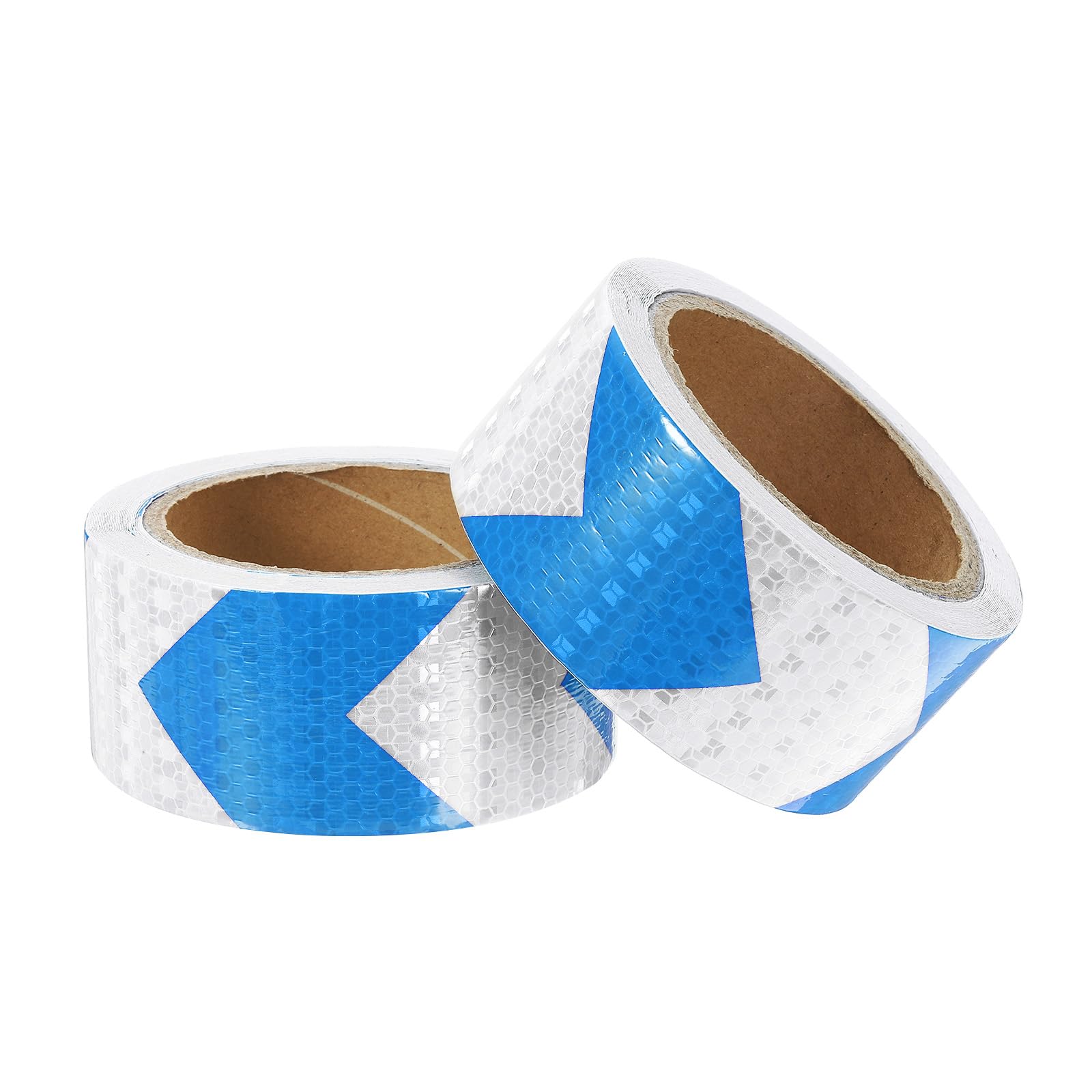 PATIKIL Reflective Tape, 2 Rolls Waterproof PVC High Visibility Marking Sticker for Outdoor Industrial Caution, Trailers, Boats, Signs, 2" x 30ft, Blue/White