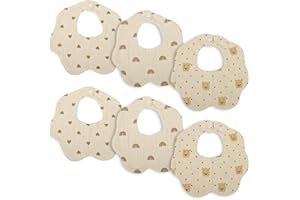 Baby Drool Bibs for Boys Girls 6 Pack Muslin Cotton Dribble Bibs Super Absorbent Cotton Teething Bibs Drooling Bibs