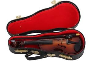 Wooden Mini Violin Model, Toy Violin For Kids Ages 5-9 Miniature Violin With Case Display Musical Ornament Craft Home Office 