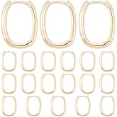 SUNNYCLUE 1 Box 20Pcs Real 18K Gold Plated Brass Earring Oval Hoops Hook Huggie Earrings Bulk Metal Round Ring Tiny Cartilage Hooks Hoop with Latch Back Closure for Jewelry Making DIY Crafts Supplies