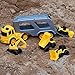 JOYIN 5 Pcs Beach Sand Toy Car Playset with 1 Carrier Truck and 4 Construction Cars, Educational Toy Vehicle for Kids Boys Girls Birthday Gift