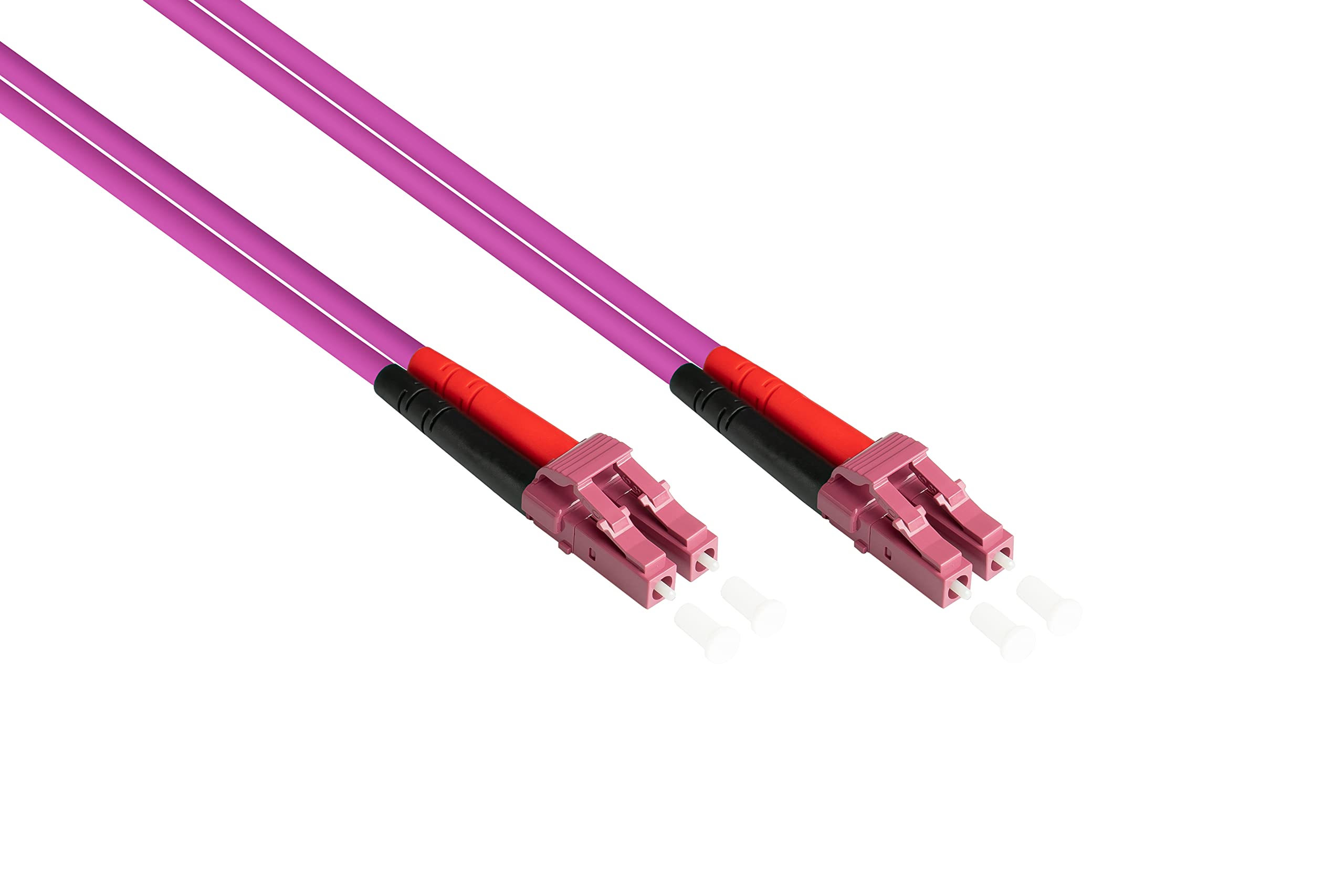 Good Connections LWL Duplex Patch Cable LC to SC Multimode 50/125 Inch Fibre Optic purple OM4 - Violett/Pink 10 m