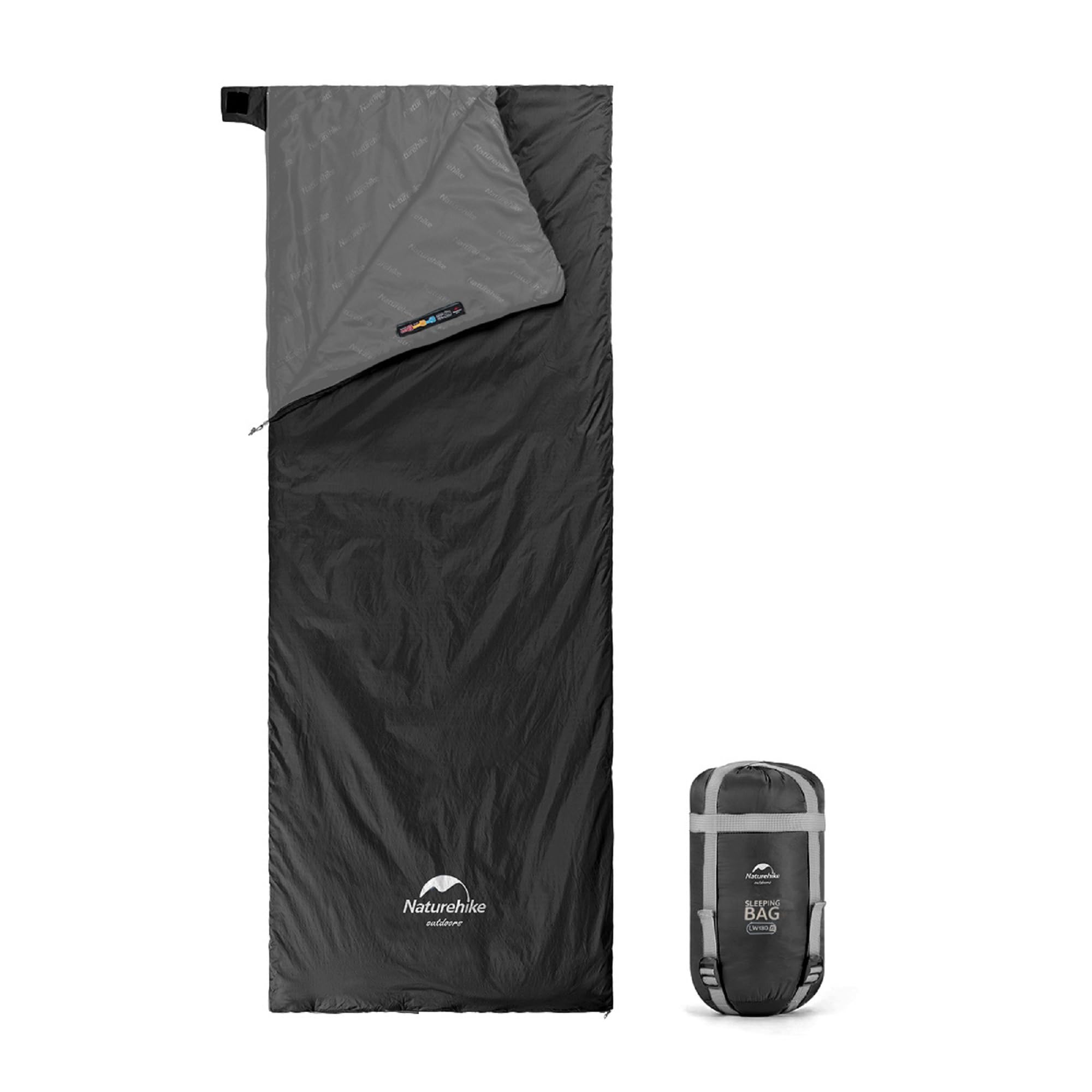 Naturehike Envelope Cotton Sleeping Bag for Adults and Kids 3-4 Season Lightweight Waterproof Camping Sleeping Equipment(Black XL)