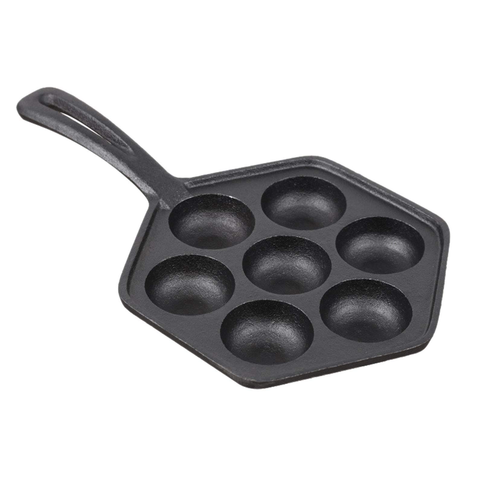 Cookware Carl Victor PreSeasoned Cast Iron Aebleskiver Pan 7Hole