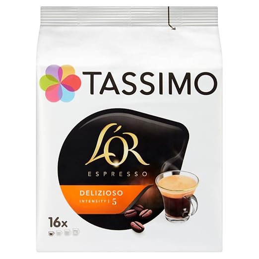 Tassimo Kaffee L'OR Espresso Delizioso 16 Kapseln - 5 Packungen (80 Getränke)