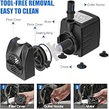 Flintronic Submersible Water Pump 800 L/H 16W Ultra-Quiet 1.6m Lift 2 Nozzles view 5