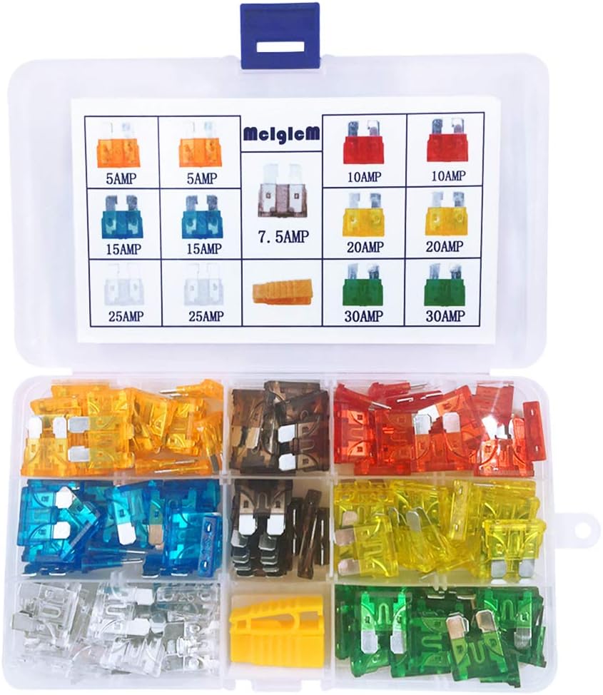 140 Pcs Car Standard Blade Fuse Assortment, 5A 7.5A 10A 15A 20A 25A 30A APR/ATO (Open)/ATC Fuse